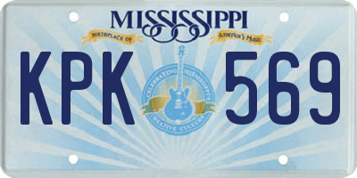 MS license plate KPK569
