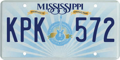 MS license plate KPK572