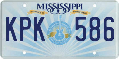 MS license plate KPK586