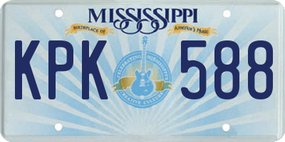 MS license plate KPK588