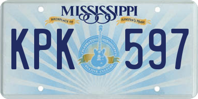 MS license plate KPK597