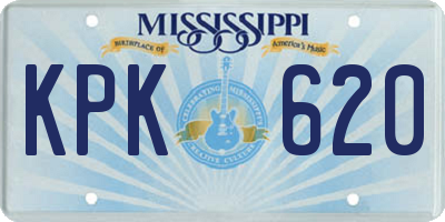 MS license plate KPK620