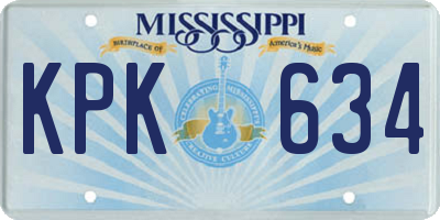 MS license plate KPK634