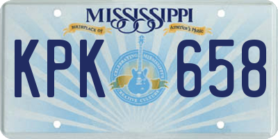 MS license plate KPK658