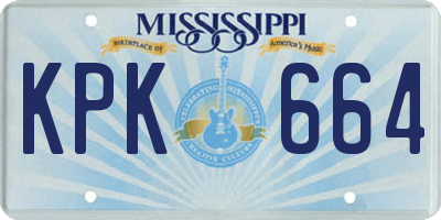 MS license plate KPK664