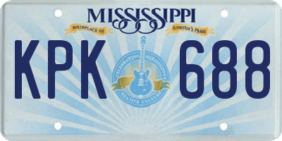 MS license plate KPK688
