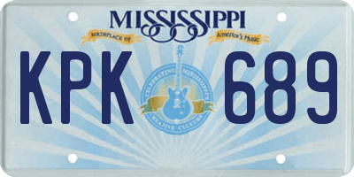 MS license plate KPK689