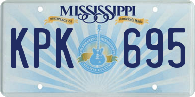 MS license plate KPK695