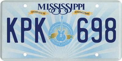 MS license plate KPK698