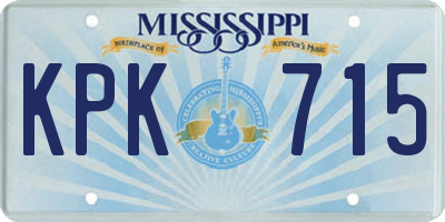 MS license plate KPK715