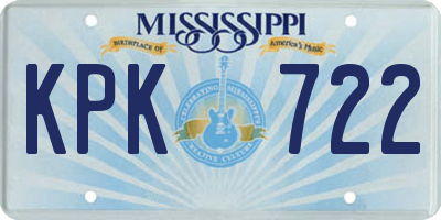 MS license plate KPK722