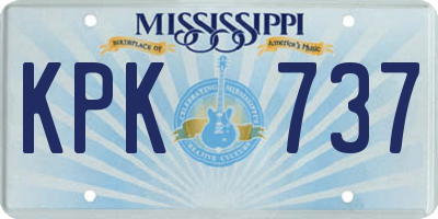 MS license plate KPK737