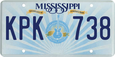 MS license plate KPK738