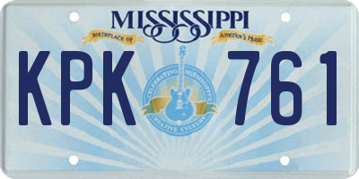 MS license plate KPK761