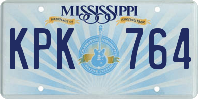 MS license plate KPK764