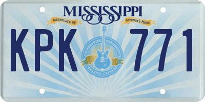 MS license plate KPK771