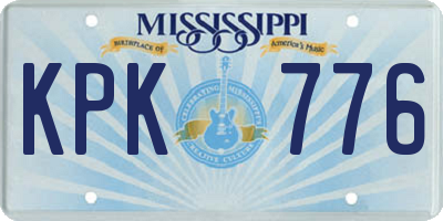 MS license plate KPK776