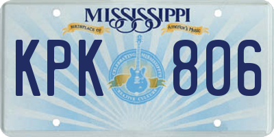 MS license plate KPK806