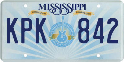 MS license plate KPK842