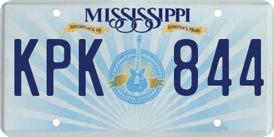 MS license plate KPK844