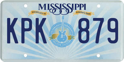 MS license plate KPK879