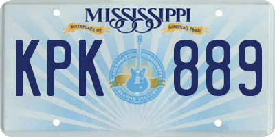 MS license plate KPK889