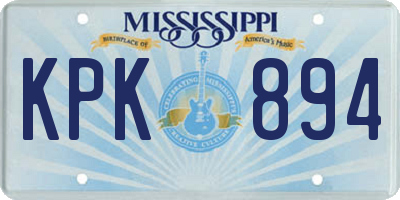 MS license plate KPK894