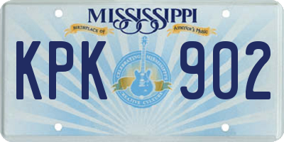 MS license plate KPK902