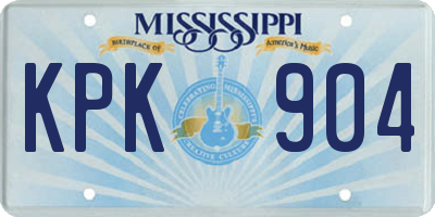 MS license plate KPK904