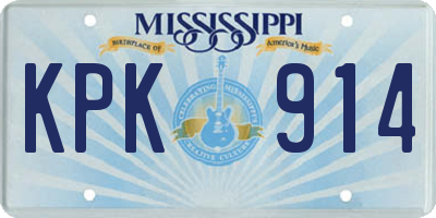 MS license plate KPK914