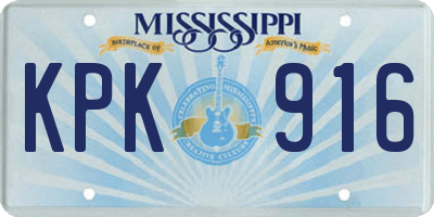 MS license plate KPK916