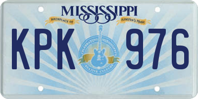 MS license plate KPK976