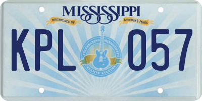 MS license plate KPL057
