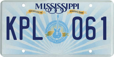 MS license plate KPL061