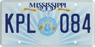 MS license plate KPL084
