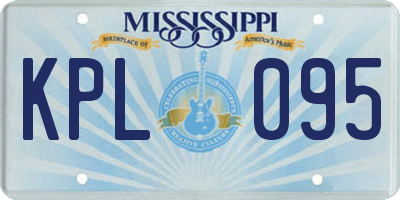 MS license plate KPL095