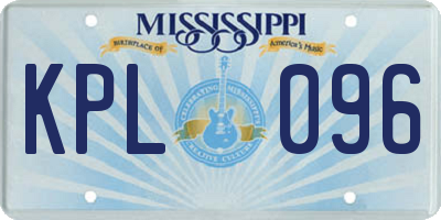 MS license plate KPL096