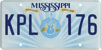 MS license plate KPL176