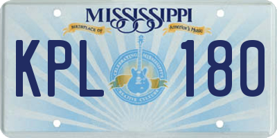MS license plate KPL180