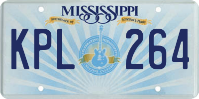 MS license plate KPL264