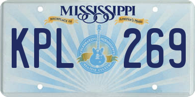 MS license plate KPL269
