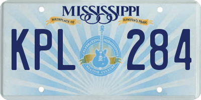 MS license plate KPL284