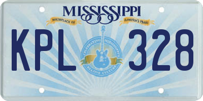 MS license plate KPL328