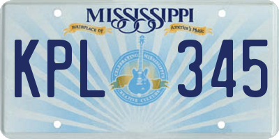 MS license plate KPL345