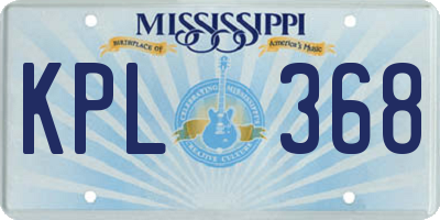 MS license plate KPL368