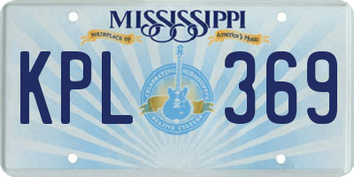 MS license plate KPL369