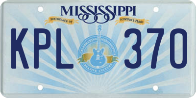 MS license plate KPL370