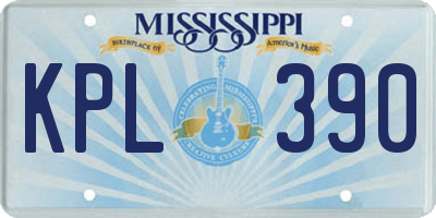 MS license plate KPL390