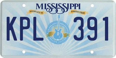 MS license plate KPL391