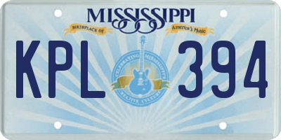 MS license plate KPL394